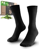 Premium Bambus-Socken Herren 43-46, Bamboo-Socks Damen 39-42 & 35-38 – 4/8 Paar Schwarz, Mens Business Socks ohne Gummibund – Anti-Schweiß, Antibakteriell, Atmungsaktiv gegen Schweißfüß