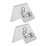 JECOMPRIS 2St Tischkarte Tischschild Reserviertes Schild bürodekoration nicht rauchen schild Büro Schild Rauchverbotsschilder aus Edelstahl Rauchzeichen Hotelschild Rostfreier Stahl S