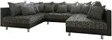 DELIFE Couch Clovis Schwarz Wohnlandschaft modulares Sofa aus Modulsy