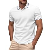 Generisch Golf Poloshirt Herren Regular Stretch Polohemd Kurzarm Fitness Sportshirt Basic Sportstyle Outdoorshirt Atmungsaktiv Sweatshirt Slim Fit Musk