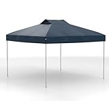 GOPLUS 3x3 m Pop-Up-Pavillon, Pavillon wasserdicht stabil, höhenverstellbarer Faltpavillon inkl. 8 Bodennägel & 4 Windseilen, tragbares Gartenpavillon mit Tragetasche, für Camping & Party (Marine)