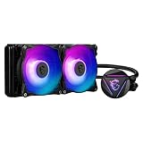 MSI MAG CORELIQUID 240R V2 AIO CPU Wasserkühlung, drehbarer ARGB-Blockkopf, integrierte Kühlerpumpe, Split-Flow-Wasserkühlung, verdampfungssichere Schläuche, einfache Montage, AMD & Intel kompatib