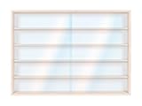 Alsino Nagellack Regal Holz Aufbewahrung Vitrine Unbehandelt Setzkasten mit Scheibe V-32 Kosmetik, Größe: 60 cm x 6 cm x 52