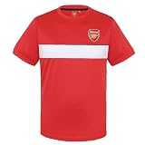 Arsenal FC - Herren Trainingstrikot aus Polyester - Offizielles Merchandise - Geschenk für Fußballfans - Rot mit weißem Streifen - L
