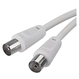 EMOS Antennenkabel, Koaxialkabel, Fernsehkabel 10 m, Koax-Kabel für Digitales Fernsehen, TV, Receiver, SAT, doppelt abgeschirmt, gerader Koax-Stecker auf gerade Koax-B