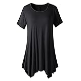 Generisch Damen Einfarbiges T-Shirt Basic Rundhals Ausschnitt Kurzarm Top Short Sleeve Oberteil Bedrucktes Damen T-Shirt Damen Bluse Sommer Damen Tshirt Weiß Mit Glitzerdruck Tshirt Damen GrüN Schw