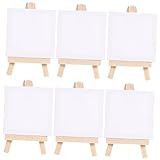 SEWACC 6 Sätze Malstaffelei Ölfarben-Kunstwerk zum Malen kleine Malleinwand mit Mini-Staffelei Kunst Staffelei Tafel painting set for bastel set bastelsets für kinder Bamb