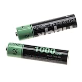 vhbw Akkus AAA, 2 Stück kompatibel mit Sennheiser HDR 120 II (RS 120 II), 125 (RS 125) - Akkuzellen, 1000 mAh, 1,2 V, NiMH