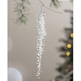 GreatRise Klare Kristall-Tropfenperlen Zweig-Girlandenstränge Acryl-Kristallgirlande Eistropfen Girlande Ornamente für DIY-Kranz Basteln Hochzeit Weihnachten Weihnachtsbaum Deko Eiskristall-D