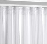BEAUTEX Vorhang mit U-Band 140x250 cm (Farbe Wählbar) transparente Kräuselband Gardine, Dolly (Weiß)