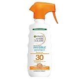 Garnier Ambre Solaire Schutzspray Invisible Protect Bronze, Gesicht und Körper, unsichtbar auf allen Hauttypen, mit hohem Schutz LSF 30, angereichert mit Vitamin und Carotin, Maxi-Format 300
