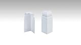 Terrassenclips.de 2 Außenecken für Meister Fußleisten | Profil 11 PK 11 F MK (80mm) | Weiß | selbstklebend | ABS | Sockelleisten Zubehö
