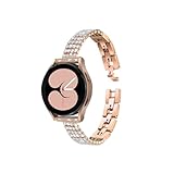 22 mm 20 mm Armband passend for Samsung Galaxy Watch 6 5 4 40 mm 44 mm Pro 45 mm Metallband 46 mm 42 mm Gear S3 Active 2 passend for Huawei GT Armband(Rose gold,20mm)