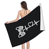 Handtuch Gamer Herzschlag Spieleliebhaber Badehandtuch Mikrofaser Badetuch Pflegeleicht Schwimmhandtücher 80X130Cm Für Yoga, Outdoor, Picknick