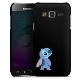 Hard Case kompatibel mit Samsung Galaxy J3 Duos 2016 Schutzhülle schwarz Smartphone Backcover Lilo & Stitch Fanartikel Disney