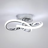 Goeco LED Deckenleuchte, Moderne Silberne Deckenlampe 22W, Kleine LED Leuchte für Gang Eingang Treppe Arbeitszimmer Flur, 6500K Kaltweiß
