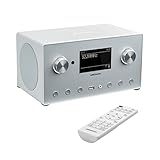 MEDION P85166 Internetradio mit DAB+ (WLAN, UKW FM, Spotify Connect, Amazon Music, DLNA, USB, LAN, Kopfhöreranschluss, Line in/Out, Weckfunktion Snooze Sleep)