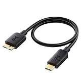 Cable Matters 10G USB C auf Micro USB 3.0 Kabel 0.3m (USB Micro B auf USB C, USB C zu Micro B 3.0 Kabel) in Schwarz – 0.3 M