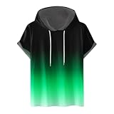 Hoodie Herren Kurzarm Hoody Tshirt Sommer Kapuzenpullover Slim Fit Shirt Einfarbig Oberteile Klassisch T-Shirt Baumwolle Pullover Neue Sweatshirt Große Größen Kapuzenpulli Leicht Sportshirt für M