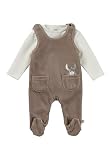 Sterntaler Strampler Set Emmi - Baby Strampler aus Nicki mit Esel Emmi Applikation - mit Langarm Shirt - Drucknöpfe im Schritt - bequemer Unisex Zweiteiler ab Geburt - Sand, Größe 62