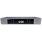 Regent Cucina Unterbau Küchenradio mit FM, Bluetooth, LED-Leiste, Farbdisplay, Küchentimer & 2 Wecker, perfektes Unterbauradio für die Küche, Farbe: Silb