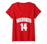 Damen Wildcats 14 Jersey T-Shirt T-Shirt mit V