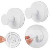SSYR&P 2 Stück Saugnapf Haken,Ohne Bohren weiß Saughaken,Belastbar 5kg,Handtuchhalter Handtuchhaken Klebehaken Extra Stark Wandhaken,für Badezimmer Küche Glatte Fenster Wand G