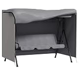 Outsunny Hollywoodschaukel Abdeckung 3 Sitzer, Wasserabweisend Winterfest Schutzhülle für Gartenschaukel, UV-Beständig Abdeckplane, Abdeckhaube, Reißfest 600D Oxford Gewebe, 205x124x164cm G