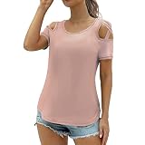 SRZYMJ T Shirt Damen Sommer Kleidung Oberteile Große Großen Blusenshirt Shirt Kurzarm T-Shirt Langarm V Ausschnitt Tshirt Baumwolle T Shirt Kurzarm Baumwolle Casual ShirtTunika Basic Shirt B