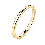 Zakk Ring Damen Herren 2mm 4mm 6mm 8mm Gelbgold Wolfram Poliert Schmal Ringe Verlobungsringe Ehering Hochzeitsband (2mm, 63 (20.1))