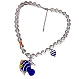 MHADBKH Elegante Halskette mit Fisch-Anhänger, verstellbare Kette, Glas-Charm-Halskette, modisches Accessoire, Geschenk für F
