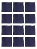 Yuanpgky Set mit 12 Polyester-Servietten, quadratisch, für Party, Hochzeit, Restaurant und Küche, elegante, wiederverwendbare Tischwäsche für Esszimmer-Dekoration, Marineblau, 43,2 x 43,2