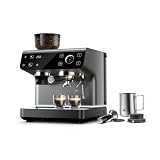 WMF Espresso Pro Siebträgermaschine, halbautomatische Espressomaschine mit Mahlwerk, 15 bar Druck, integrierte Waage, Doppel-Thermoblock Technologie, schnelles Erhitzen, Steing