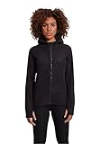 Urban Classics Damen Polar Fleece Zip Hoody – Regular Fit Kapuzenjacke im warmen Fleece Style mit Reißverschluss für Freizeit, Alltag & Streetwear,Schwarz,L