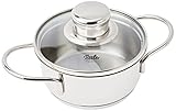 Fissler Häppchen / Mini-Kochtopf (Ø 12cm, 0,5 L) Edelstahl-Topf, Snacktopf, mit Glas-Deckel, Induktions-geeignet, Silb