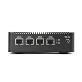 HSIPC Upgraded J4125 Quad Core Firewall Micro Appliance, Mini PC, Nano PC, Router PC with 8G RAM 128G SSD, 4 RJ45 2.5GBE Port AES-NI Compatible w