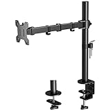 BONTEC 13-32 Zoll Monitor Halterung für LED LCD Bildschirme bis 10 kg, Monitor Tischalterung 1 Monitor Höhenverstellbar Neigbar Schwenkbar, 2 Montageoptionen, VESA 75x75/100x100, Schw