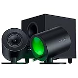 Razer Nommo V2 - Full-Range-2.1-Gaming-Lautsprecher für PC mit kabelgebundenem Subwoofer (3-Zoll-Full-Range-Treiber mit Aluminium-Phase-Plugs, THX Spatial Audio) Schw