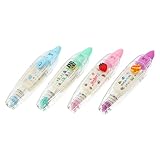 SHOWERORO 4 Stück Korrekturband Korrekturbänder Für Milchprodukte Weiße Stifte Briefschreibband Für Scrapbooking-grußkarte Diy Cartoon Korrekturbänder Cartoon-stift-korrekturbänder Stk