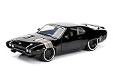 Jada Toys 98292 Fast & Furious 8 Dom's Plymouth GTX, 1972, Auto, Spielzeugauto aus Die-cast, öffnende Türen, Kofferraum & Motorhaube, Maßstab 1:24, schw