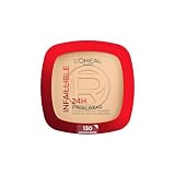 L'Oréal Paris Wasserfestes Puder Make-up mit hoher Deckkraft, Deckendes Kompaktpuder mit mattem Finish und 24h Halt, Infaillible 24H Fresh Wear Foundation Powder, Nr. 130 True Beige, 1 x 9g