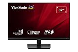 Viewsonic VA3209-MH 80 cm (32 Zoll) Büro Monitor (Full-HD, IPS, HDMI, VGA, Lautsprecher, Eye-Care, Eco-Mode) Schw