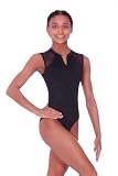 Roch Valley Nadia Sleeveless Zip Front Leotard Gymnastikanzug, Schwarz, M
