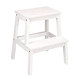 Ikea 401.788.88 BEKVÄM Tritthocker in weiß aus Massivholz, 43 x 50 x 39