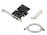 KALEA-INFORMATIQUE PCIe FireWire 400 IEEE1394a 3-Port-Controller-Karte mit VIA6308 Chipsatz und ASM1083. High- und Low-Profile-Winkel, mit Ilink-Kab
