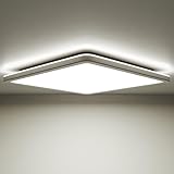 Epochglo Led Deckenleuchte Flach, Badezimmer Deckenlampe Panel, IP54 Wasserfeste,15 W 1800 lm 4000 K, für Bad/Küche/Flur/Keller/Feuchtraum - Ultra Dünn, 22 cm, Eckig, Weiß
