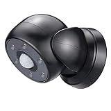 HONWELL LED Strahler mit Bewegungsmelder Außen Innen Kabellos Außenleuchte mit Bewegungsmelder Wasserdicht Batterie Aussenstrahler Wandleuchte Sicherheitslicht für Garten Türöffnung Korridor,Schw