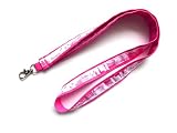 Schlüsselanhänger Schlüsselband Hamburg aus Baumwollstoff und Webband (pink/weiß, langes Schlüsselband)