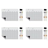 Gotoger Magnetisches Whiteboard, trocken abwischbar, A3, Kalender-Set, Whiteboard, Wochenplaner für Kühlschrank, Kühlschrank, Küche, 43,2 x 30,5 cm, 4 Stück