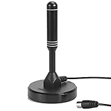August DTA240 DVB-T/DVB-T2-Antenne - stärkere Stabantenne für digitales Fernsehen/Digital TV/DVB-T2 Tuner Stick/DAB Radio/ALU-Massivkern für maximale Signalqualität - Mit Magnetfuß 2m Kab